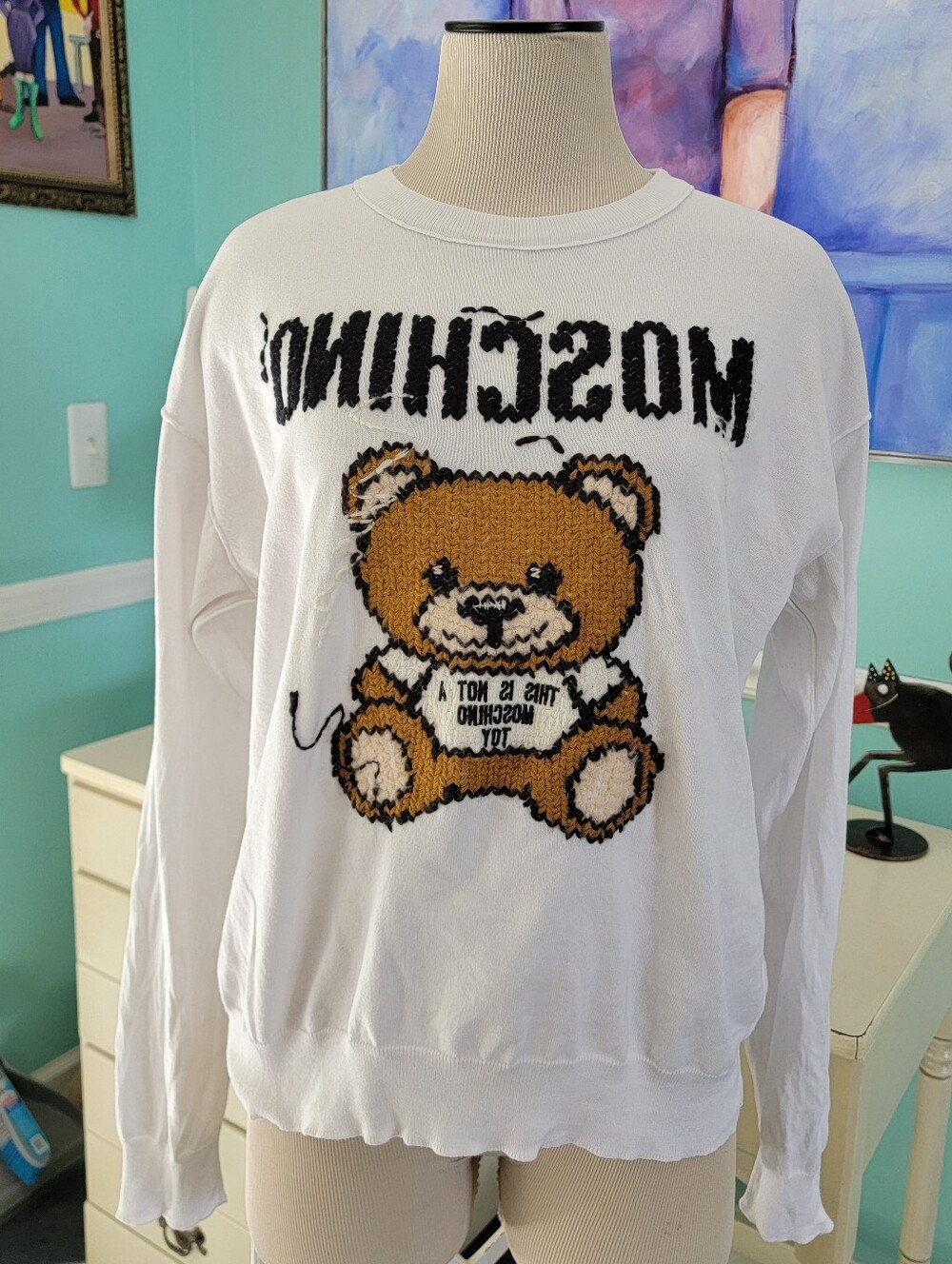 Moschino "Inside Out" Teddy Bear Sweater